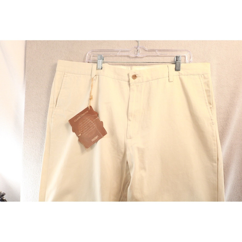 Steve & Barry's Classic Chino Pants Mens 42x32 Beige Tan Cotton Twill NWT